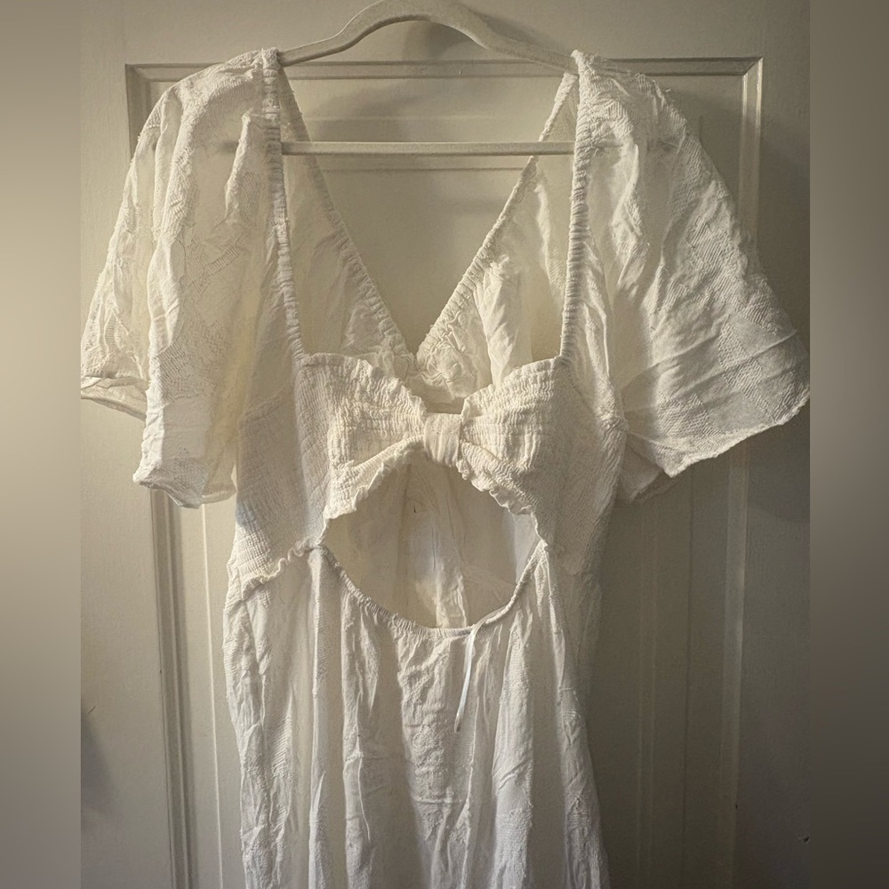 Anthropologie White Tiered Maxi Dress with Open Back - Picture 13 of 15